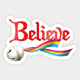Believe Pansexual Pride Jingle Bell Sticker